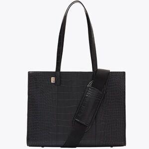 Beis Work Tote in Black Croc